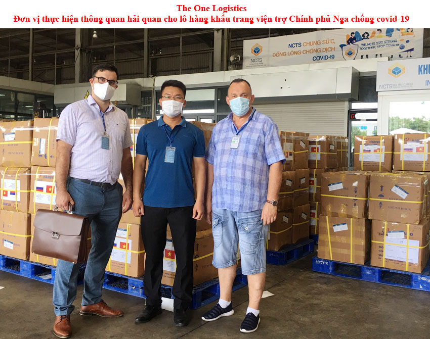 The One Logistics thực hiện thông quan hải quan cho hàng khẩu trang viện trợ nhân đạo cho Nga chống covid-19