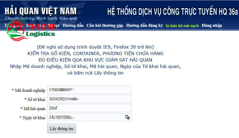 Tra cứu tờ khai hải quan