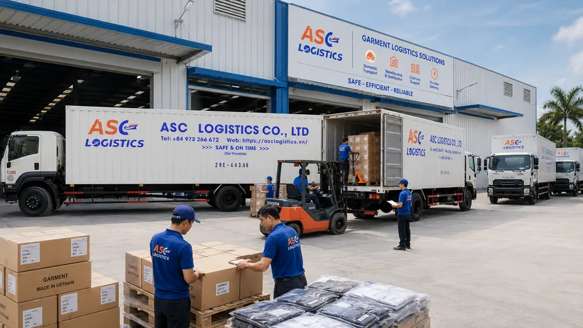 Transportation of garments, Thanh Hoa - Noi Bai Airport transport.