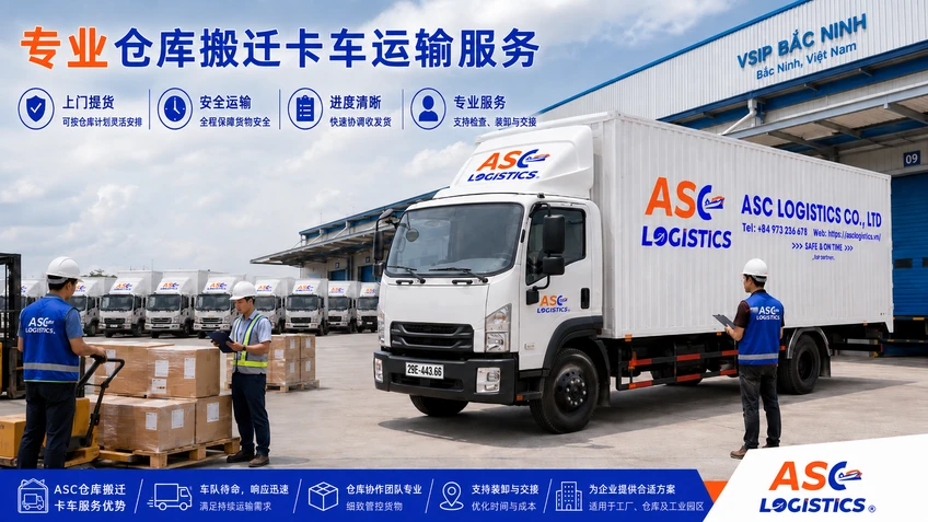ASC物流——提供仓库转运和运输服务。